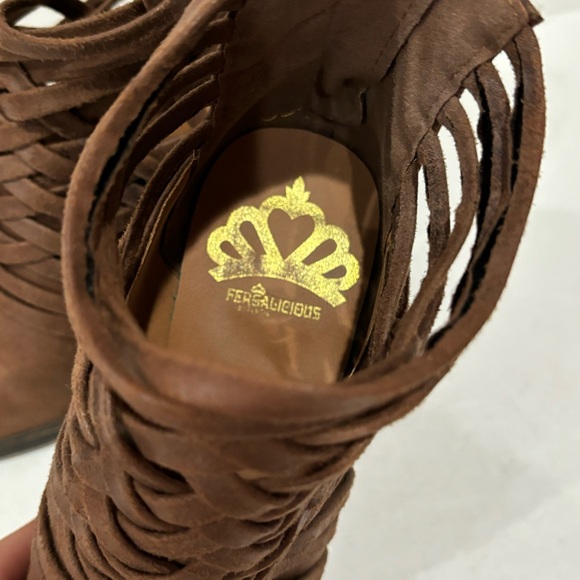 FERGALICIOUS Women’s Weaver Multi Strap Woven Ankle Boots Booties brown size 6.5 - Picture 6 of 8